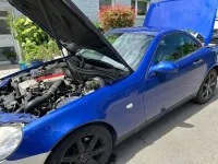 Gebraucht Mercedes SLK230 193 PS (141 kW) 1998 Blau Cabrio