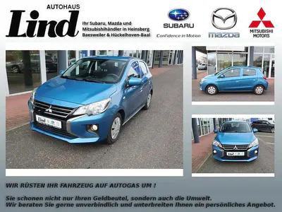 Begagnad Mitsubishi Space Star Spirit 71 HK (52 kW) 2021 Blå Halvkombi