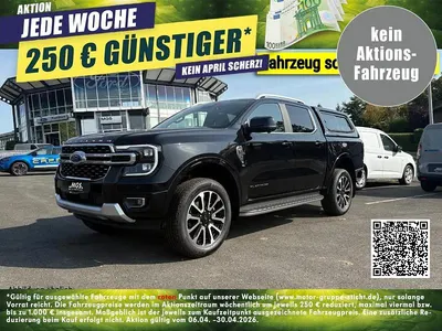 Neu Ford Ranger Platinum 241 PS (177 kW) 2026 Agate black metallic Pickup
