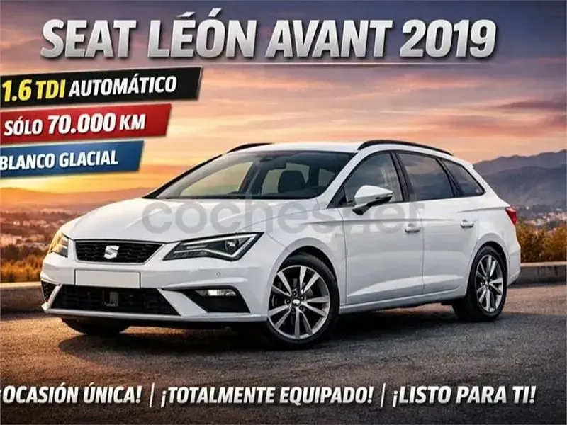 Usado Seat Leon Style 115 CV (84 kW) 2019 Blanco Familiar