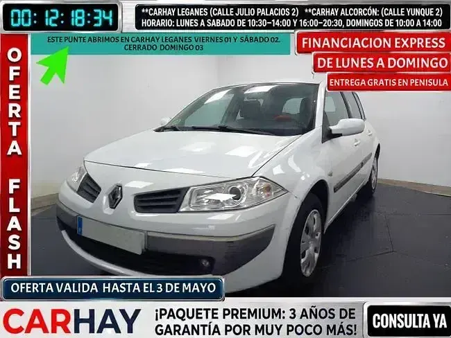 Usado Renault Mégane II Authentique 85 HP (62 kW) 2006 Branco Sedan
