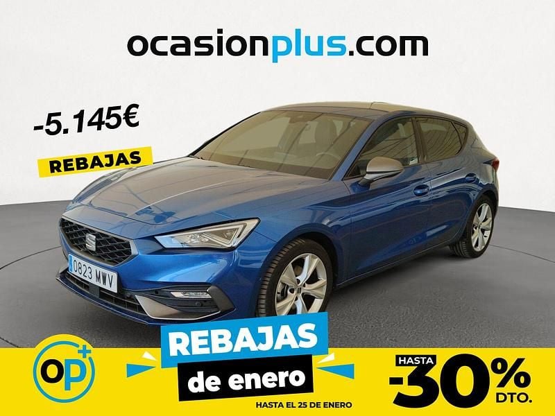Azul Usado 2024 Seat Leon FR Berlina | 23.490 € (Precio justo) - Imagen 1/4