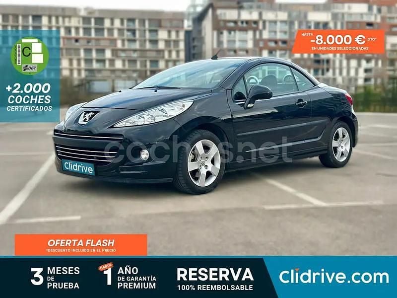 Negro Usado 2010 Peugeot 207 CC Descapotable | 5990 € (Precio justo) - Imagen 1/3