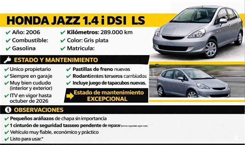Usado Honda Jazz LS 83 CV (61 kW) 2006 Gris / plata Utilitario