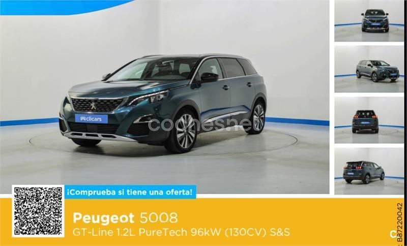 Usado Peugeot 5008 GT-line 130 CV (95 kW) 2017 Verde SUV