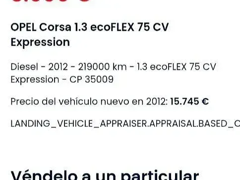 Usado Opel Corsa Expression 75 CV (55 kW) 2012 Blanco Utilitario