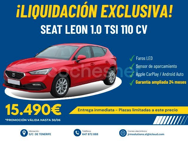 Rojo Usado 2021 Seat Leon Style Berlina | 15.490 € (Buen precio) - Imagen 1/4