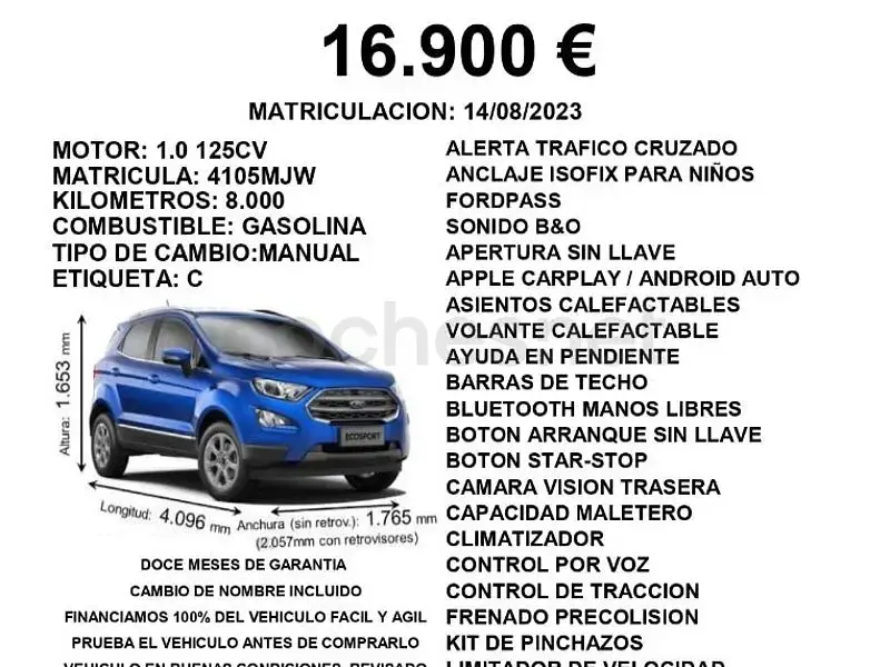 Usado Ford Ecosport Active 125 CV (91 kW) 2022 Azul SUV
