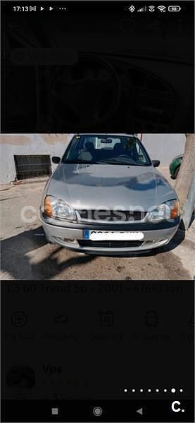 Usado Ford Fiesta Trend 60 CV (44 kW) 2001 Gris / plata Utilitario