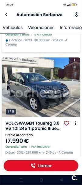 Negro Usado 2011 VW Touareg Terrain Tech SUV | 12.990 € (Precio justo) - Imagen 1/4