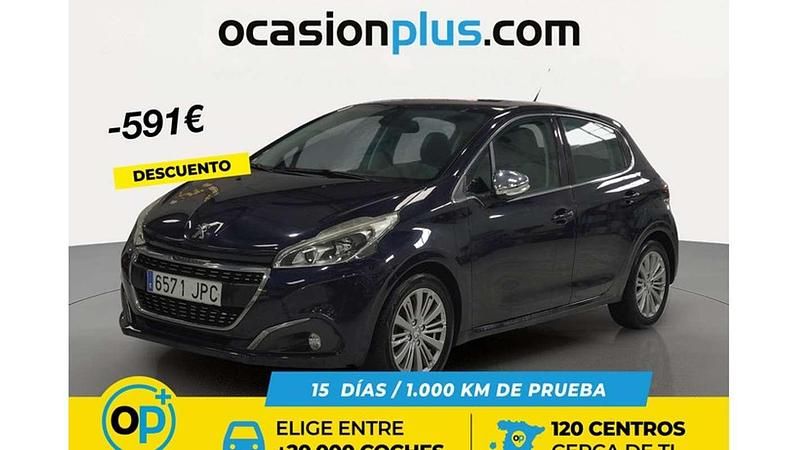Usado Peugeot 208 Allure 99 CV (72 kW) 2016 Azul Utilitario