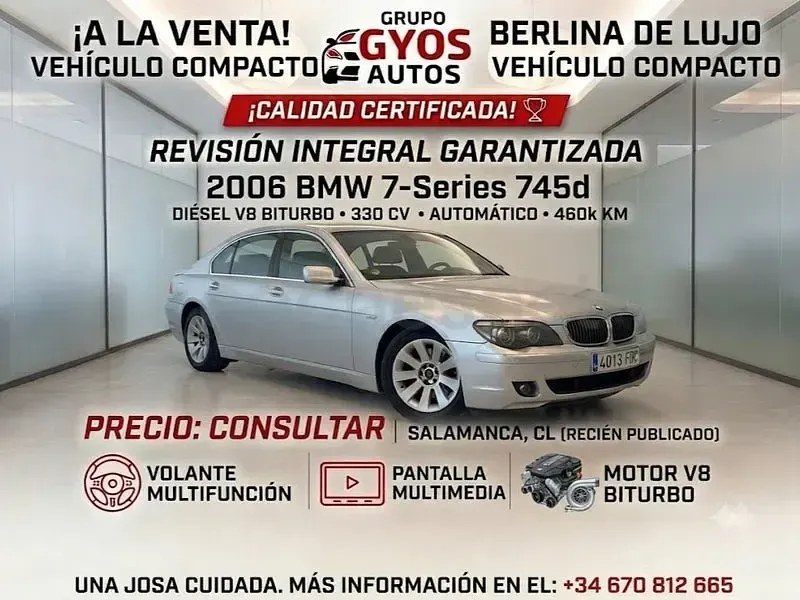 Usado BMW 745 330 CV (242 kW) 2006 Gris / plata Berlina