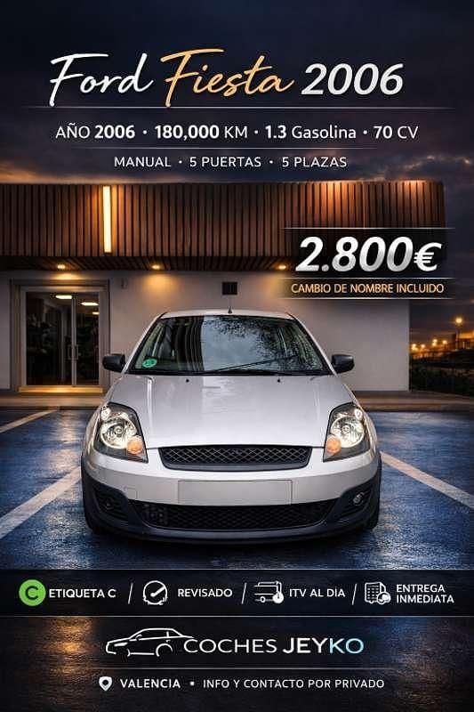 Usado Ford Fiesta Ambiente 69 CV (50 kW) 2006 Gris Utilitario