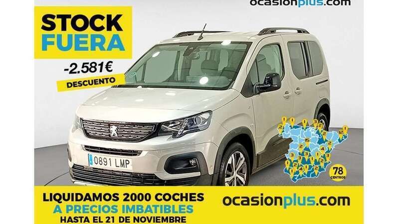 Beige Usado 2021 Peugeot Rifter GT Monovolumen | 25.809 € (Buen precio) - Imagen 1/4