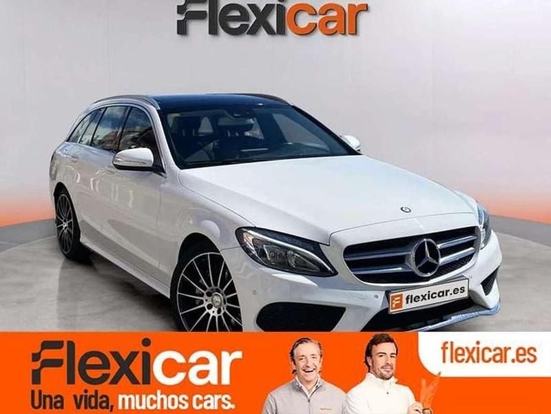 Blanco Usado 2015 Mercedes C220 AMG line Familiar | 17.290 € (Precio justo) - Imagen 1/4