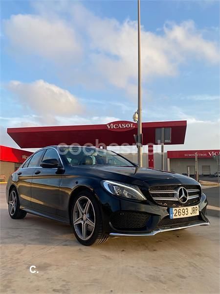 Usado Mercedes C220 AMG line 170 CV (125 kW) 2016 Negro Berlina