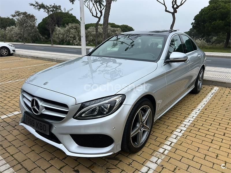 Usado Mercedes C220 AMG line 170 CV (125 kW) 2017 Gris / plata Berlina