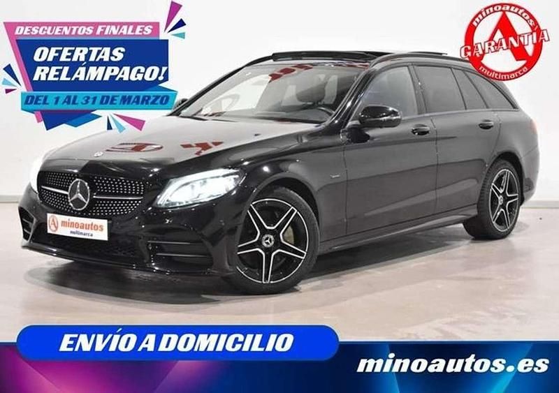 Usado Mercedes C300e AMG line 310 CV (228 kW) 2020 Negro Familiar