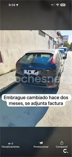 Usado Ford Focus Trend 109 CV (80 kW) 2005 Negro Berlina