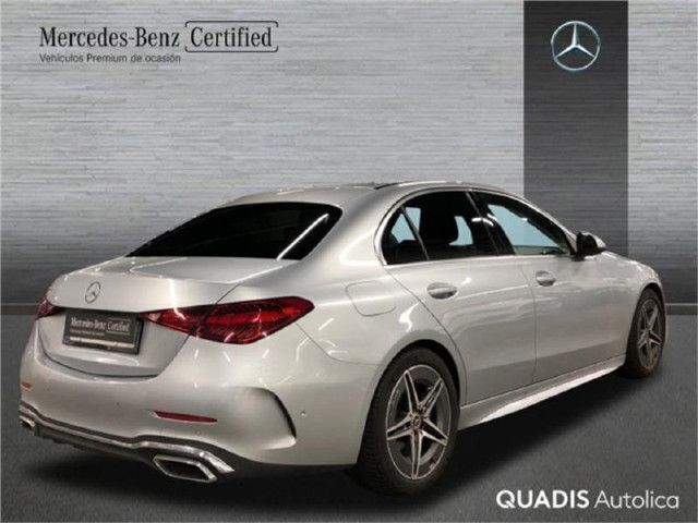 Usado Mercedes C200 AMG line 204 CV (150 kW) 2022 Plata hightech