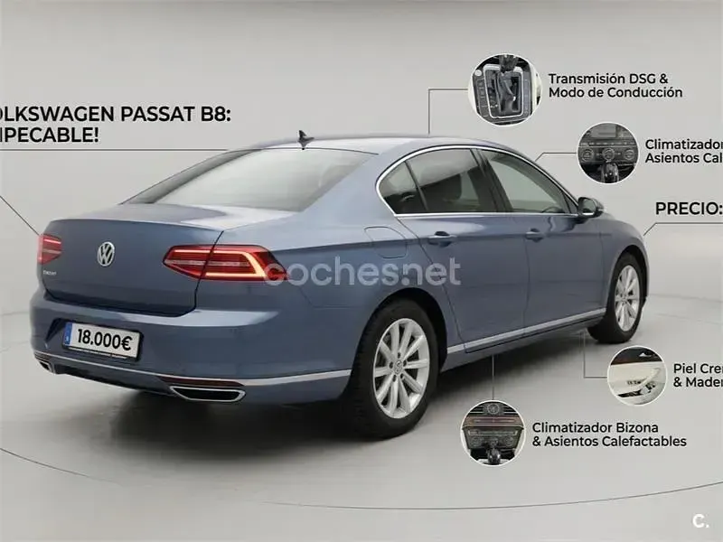 Usado VW Passat Sportline 150 CV (110 kW) 2017 Azul Berlina