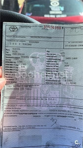 Usado Toyota Corolla Sol 116 CV (85 kW) 2003 Negro Berlina