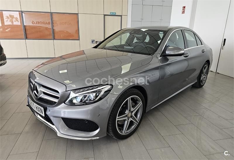 Usado Mercedes C220 AMG line 170 CV (125 kW) 2014 Gris / plata Berlina