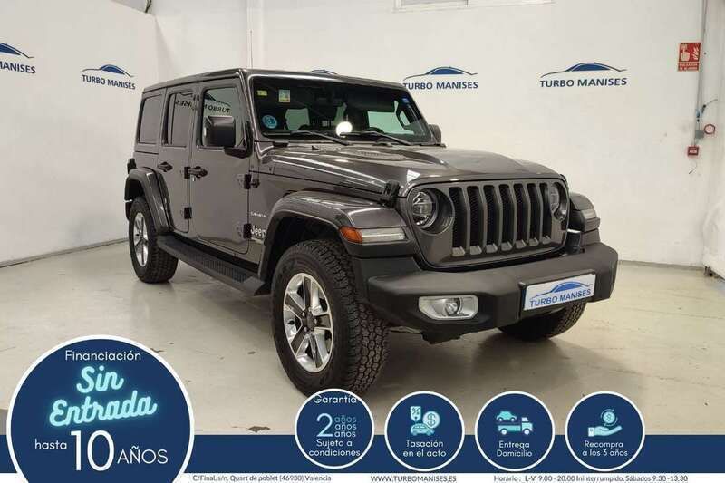 Gris Usado 2020 Jeep Wrangler Unlimited Sahara SUV | 46.990 € (Precio justo) - Imagen 1/4