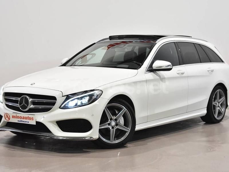 Usado Mercedes C220 AMG line 170 CV (125 kW) 2014 Blanco Familiar