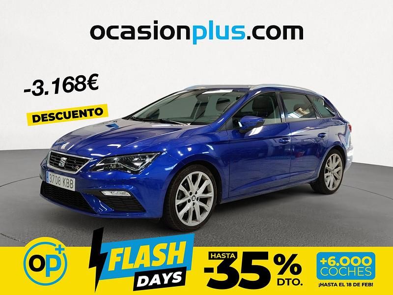 Azul Usado 2017 Seat Leon FR Familiar | 16.450 € (Precio justo) - Imagen 1/4