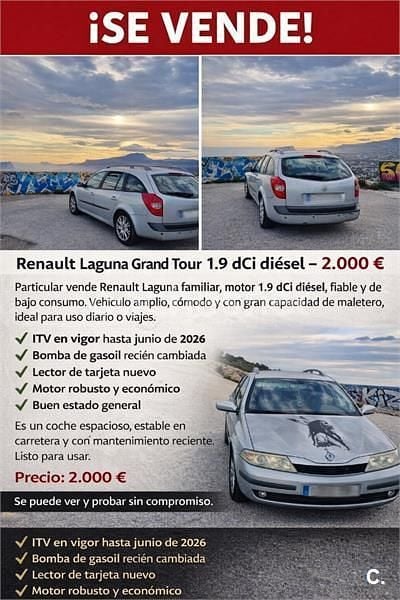 Usado Renault Laguna III Dynamique 130 CV (95 kW) 2009 Gris / plata Familiar