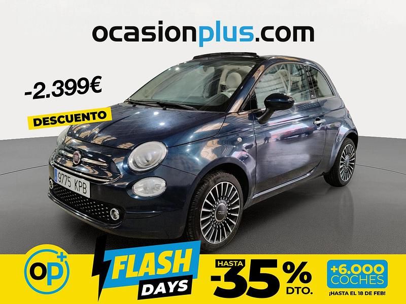 Azul Usado 2018 Fiat 500 Lounge Descapotable | 9450 € (Precio justo) - Imagen 1/4