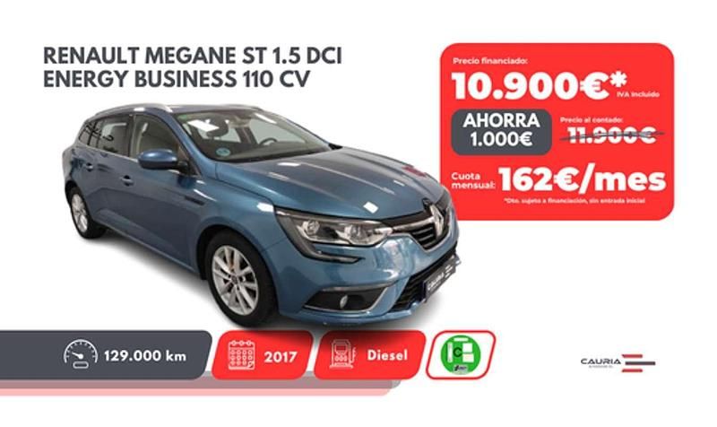Azul Usado 2017 Renault Mégane GrandTour Business Familiar | 10.900 € (Precio justo) - Imagen 1/4