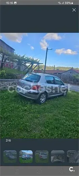 Usado Peugeot 307 90 CV (66 kW) 2003 Gris / plata Berlina