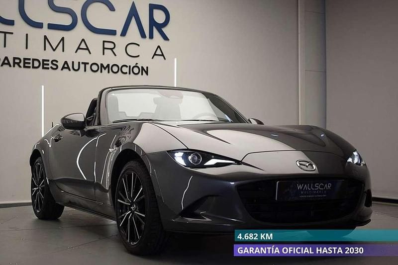Gris Usado 2024 Mazda MX5 Exclusive-Line Descapotable | 33.900 € (Precio justo) - Imagen 1/4