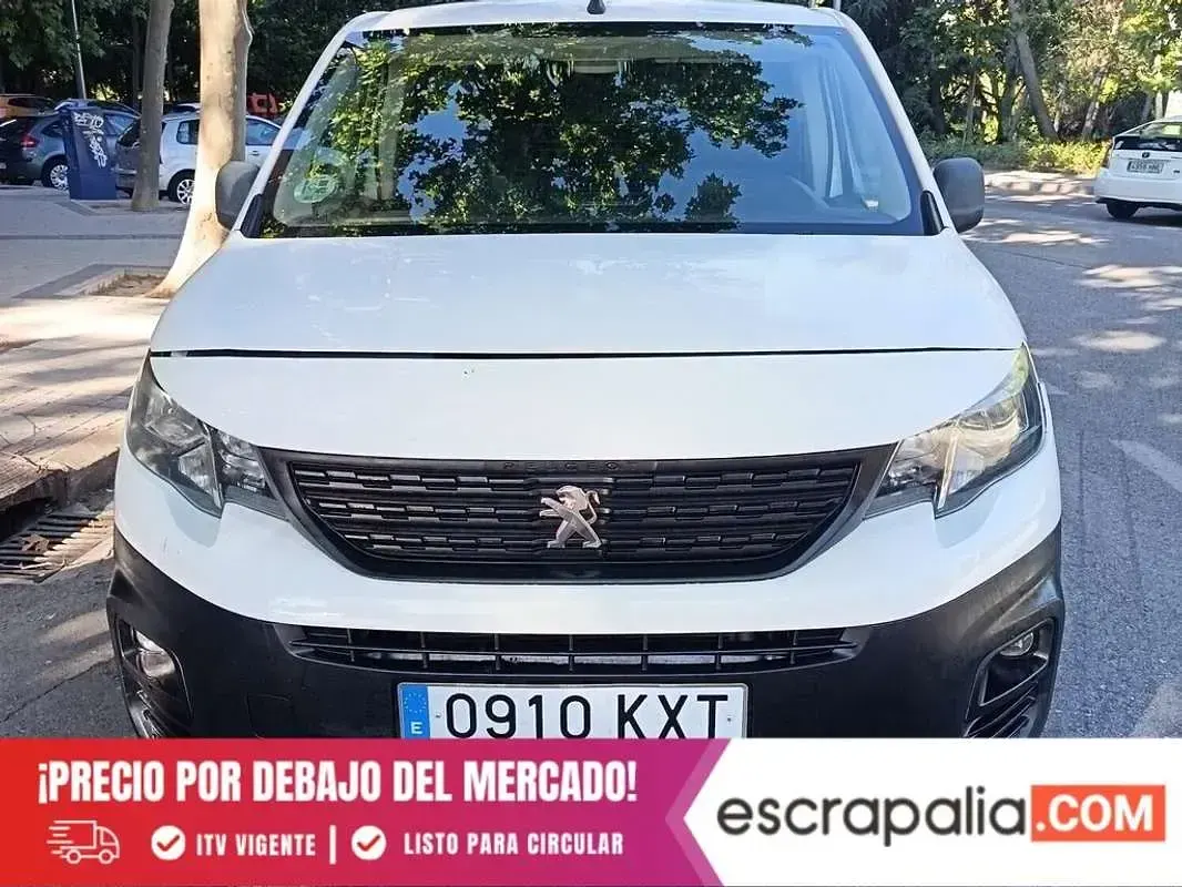 Usado Peugeot Partner S 102 CV (75 kW) 2019 Blanco Monovolumen