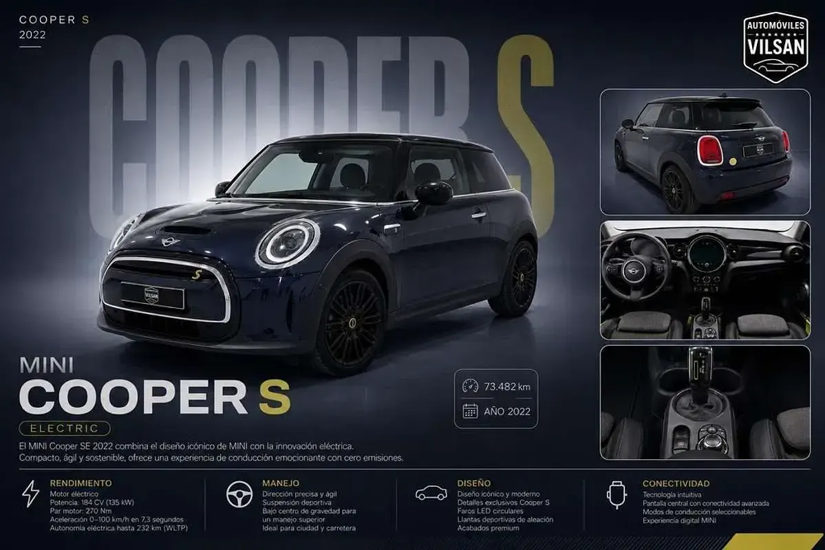 Usado Mini Cooper SE 135 kW (184 CV) 2022 Azul Utilitario