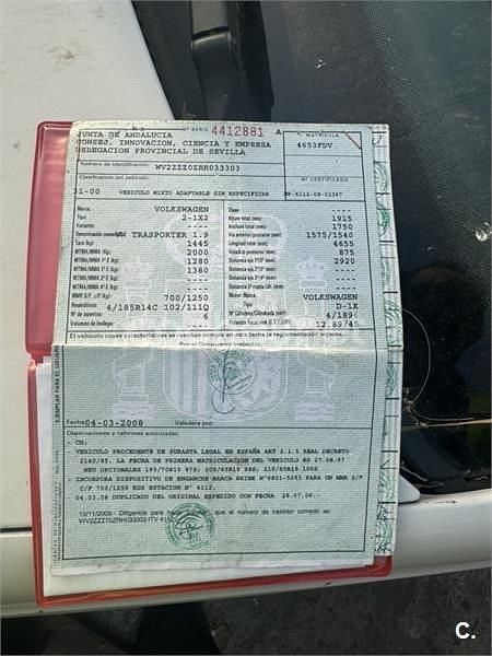 Usado VW Transporter 68 HP (50 kW) 1998 Branco Van