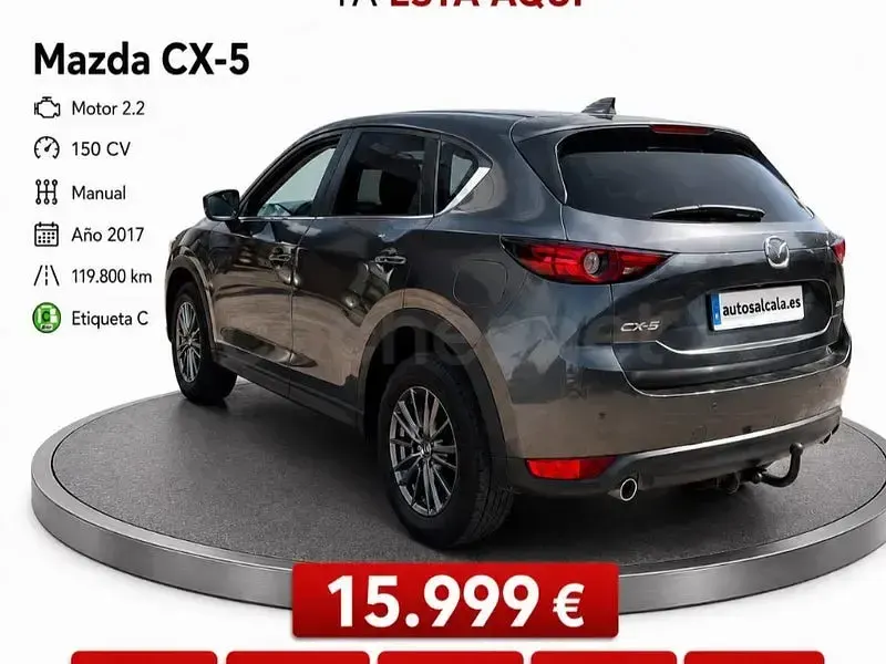 Usado Mazda CX-5 Style 150 CV (110 kW) 2017 Gris / plata SUV