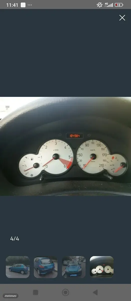 Usado Peugeot 206 70 CV (51 kW) 2003 Azul Berlina