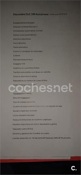 Gris / plata Usado 2009 Mercedes CLC180 Utilitario | 7250 € - Imagen 1/4