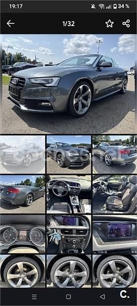 Gris / plata Usado 2013 Audi A5 Cabriolet Descapotable | 15.500 € (Precio justo) - Imagen 1/4