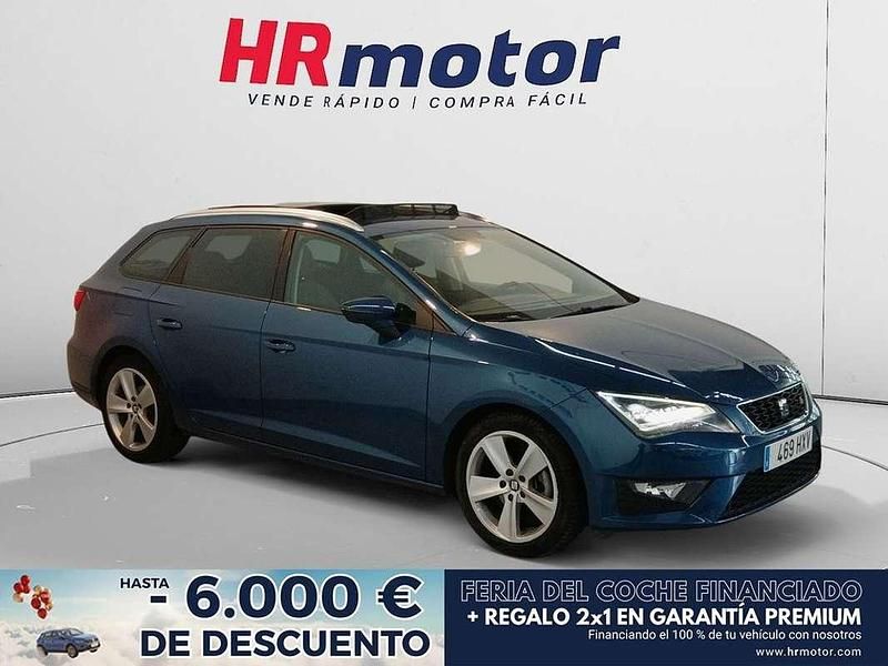 Azul Usado 2014 Seat Leon FR Familiar | 12.150 € (Precio justo) - Imagen 1/4