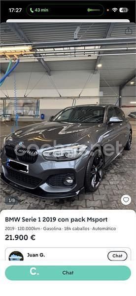 Usado BMW 120 Comfort Edition 184 CV (135 kW) 2019 Gris / plata Utilitario
