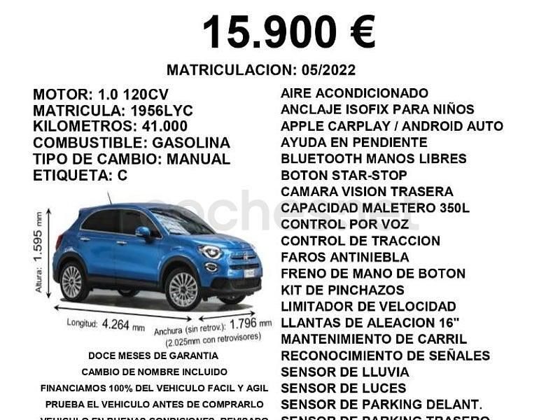 Usado Fiat 500X Cross 120 CV (88 kW) 2022 Granate SUV