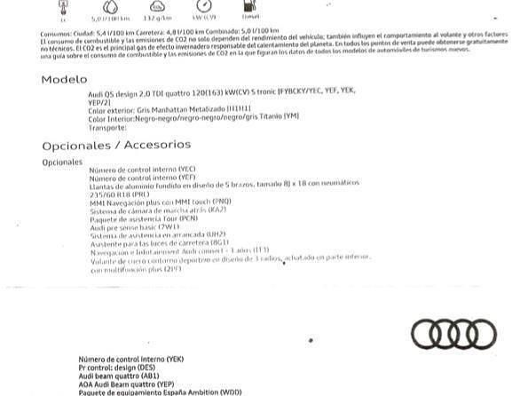 Usado Audi Q5 Design 163 CV (119 kW) 2018 Gris / plata SUV