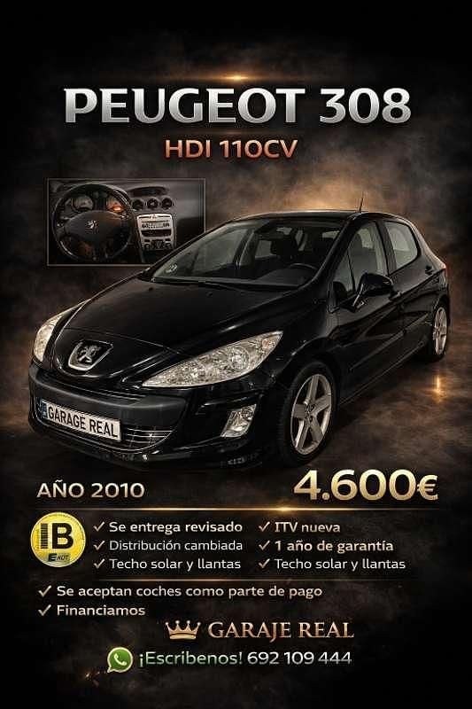 Usado Peugeot 308 Business-Line 109 CV (80 kW) 2010 Negro Utilitario