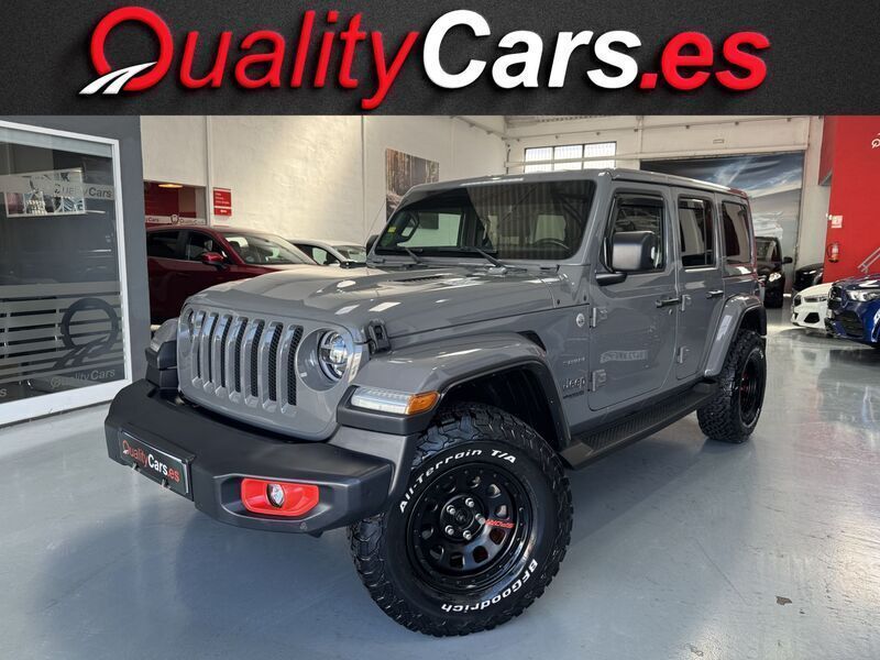 Gris Usado 2021 Jeep Wrangler Unlimited Sahara SUV | 49.900 € (Precio justo) - Imagen 1/4