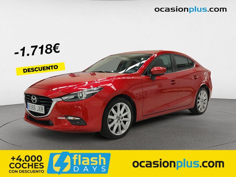 Rojo Usado 2017 Mazda 3 Luxury Berlina | 17.900 € (Un poco caro) - Imagen 1/4