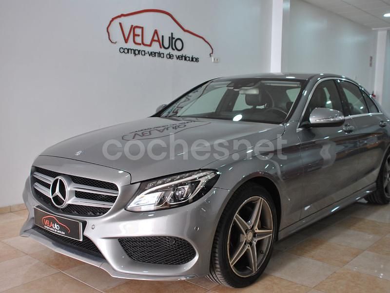 Usado Mercedes C220 AMG line 170 CV (125 kW) 2015 Gris / plata Berlina